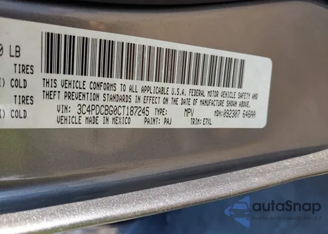 2012 Dodge Journey Sxt from USA, damaged, VIN 3C4PDCBG0CT187245